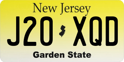 NJ license plate J20XQD