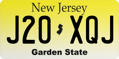 NJ license plate J20XQJ