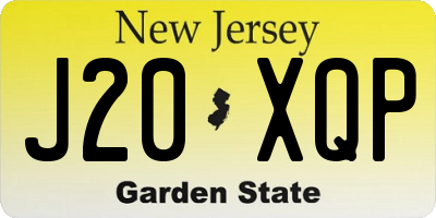 NJ license plate J20XQP