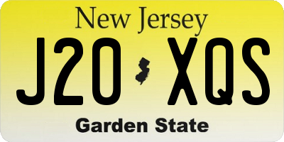 NJ license plate J20XQS