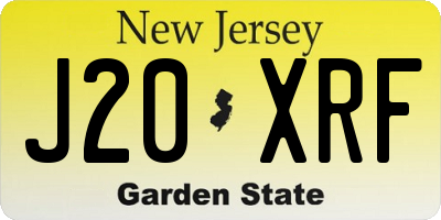 NJ license plate J20XRF