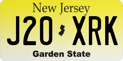 NJ license plate J20XRK