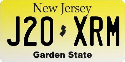 NJ license plate J20XRM