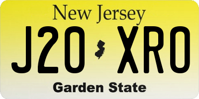 NJ license plate J20XRO