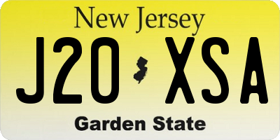 NJ license plate J20XSA