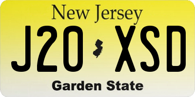 NJ license plate J20XSD