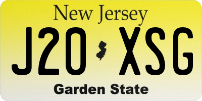 NJ license plate J20XSG