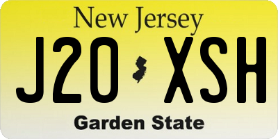 NJ license plate J20XSH