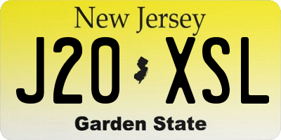 NJ license plate J20XSL