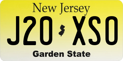 NJ license plate J20XSO