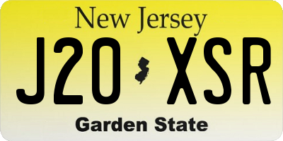 NJ license plate J20XSR