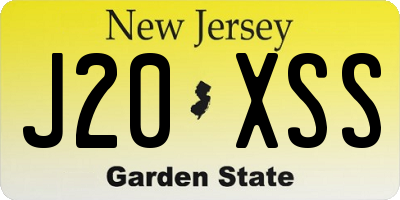 NJ license plate J20XSS
