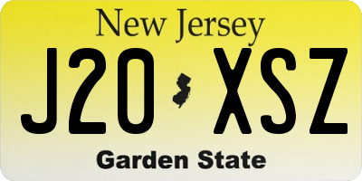 NJ license plate J20XSZ