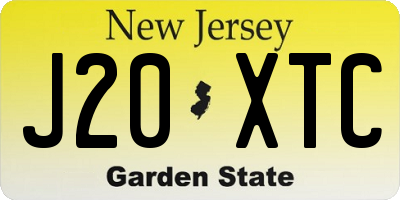 NJ license plate J20XTC