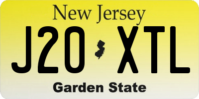 NJ license plate J20XTL