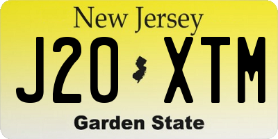 NJ license plate J20XTM