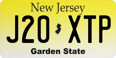NJ license plate J20XTP