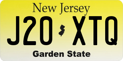 NJ license plate J20XTQ