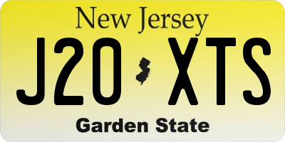 NJ license plate J20XTS