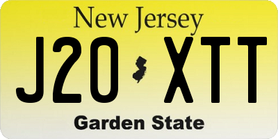 NJ license plate J20XTT