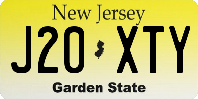 NJ license plate J20XTY