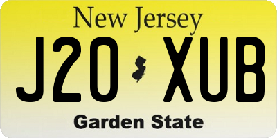 NJ license plate J20XUB
