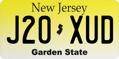 NJ license plate J20XUD