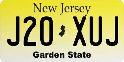 NJ license plate J20XUJ