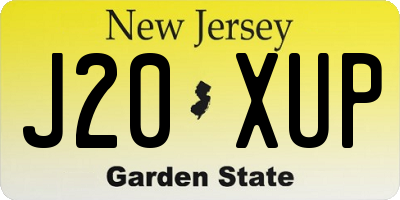 NJ license plate J20XUP