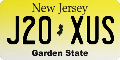NJ license plate J20XUS