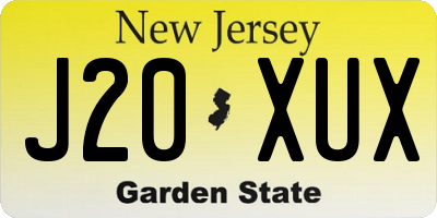 NJ license plate J20XUX