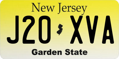 NJ license plate J20XVA