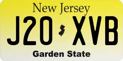 NJ license plate J20XVB