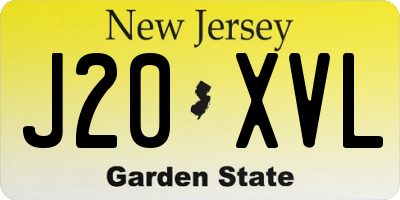 NJ license plate J20XVL