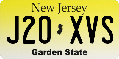 NJ license plate J20XVS