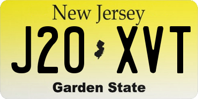 NJ license plate J20XVT