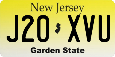 NJ license plate J20XVU