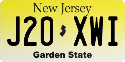 NJ license plate J20XWI