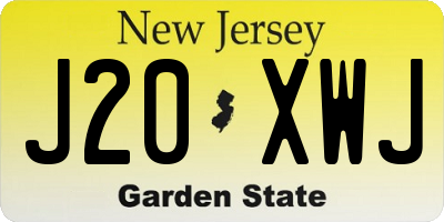 NJ license plate J20XWJ