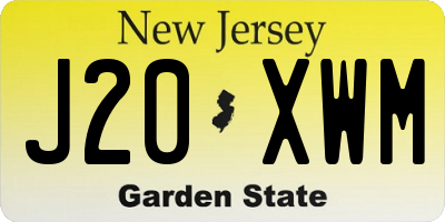 NJ license plate J20XWM