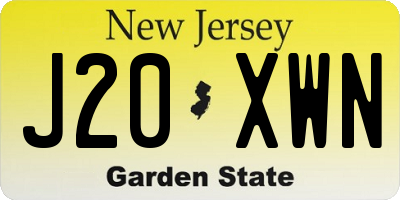 NJ license plate J20XWN