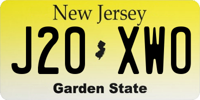NJ license plate J20XWO
