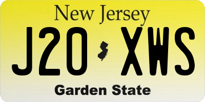 NJ license plate J20XWS