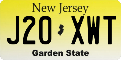NJ license plate J20XWT