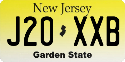 NJ license plate J20XXB
