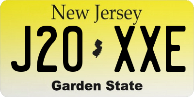 NJ license plate J20XXE