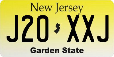NJ license plate J20XXJ