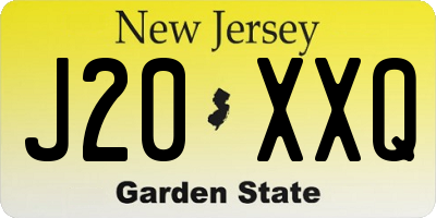 NJ license plate J20XXQ