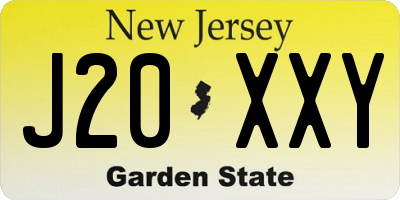 NJ license plate J20XXY