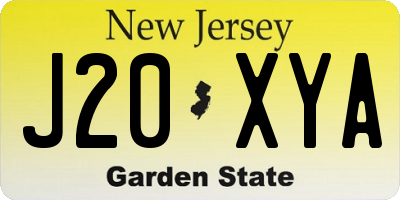 NJ license plate J20XYA